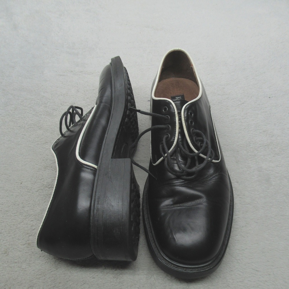 Kenneth Cole Mens 8 Dress Shoes Black Leather Oxfords Lace Up Italy VTG EU41